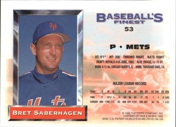1993 Finest - Refractors #53 Bret Saberhagen Back