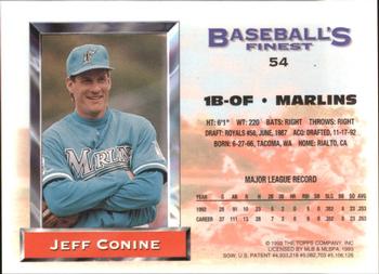 1993 Finest - Refractors #54 Jeff Conine Back