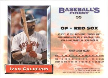 1993 Finest - Refractors #55 Ivan Calderon Back
