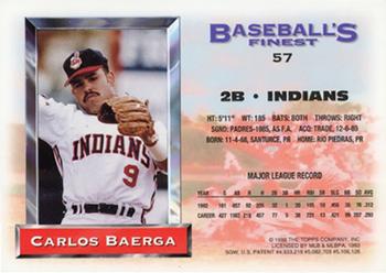 1993 Finest - Refractors #57 Carlos Baerga Back