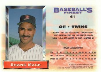 1993 Finest - Refractors #61 Shane Mack Back