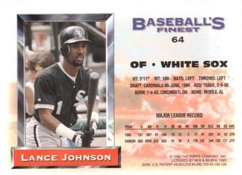 1993 Finest - Refractors #64 Lance Johnson Back