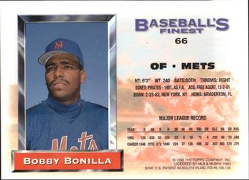 1993 Finest - Refractors #66 Bobby Bonilla Back