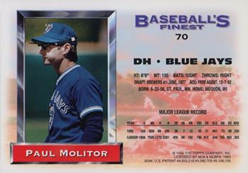 1993 Finest - Refractors #70 Paul Molitor Back