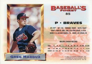 1993 Finest - Refractors #85 Greg Maddux Back