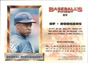 1993 Finest - Refractors #89 Darryl Strawberry Back