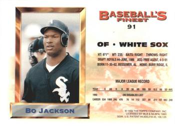 1993 Finest - Refractors #91 Bo Jackson Back