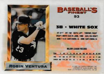 1993 Finest - Refractors #93 Robin Ventura Back