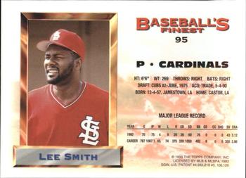 1993 Finest - Refractors #95 Lee Smith Back