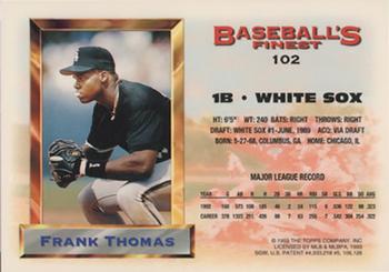 1993 Finest - Refractors #102 Frank Thomas Back