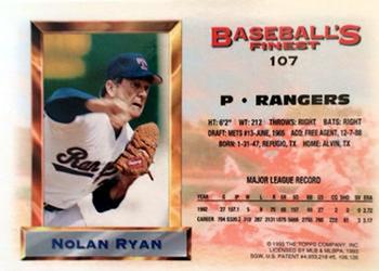 1993 Finest - Refractors #107 Nolan Ryan Back