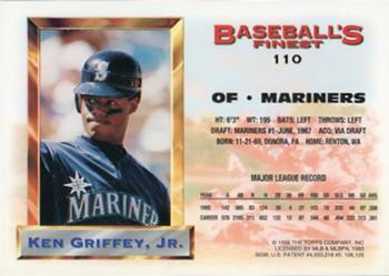 1993 Finest - Refractors #110 Ken Griffey, Jr. Back