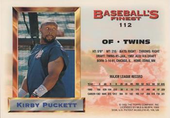 1993 Finest - Refractors #112 Kirby Puckett Back