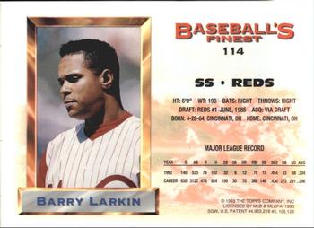 1993 Finest - Refractors #114 Barry Larkin Back