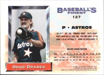 1993 Finest - Refractors #127 Doug Drabek Back