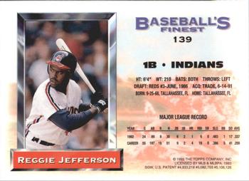 1993 Finest - Refractors #139 Reggie Jefferson Back