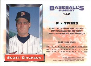 1993 Finest - Refractors #142 Scott Erickson Back