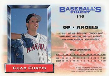 1993 Finest - Refractors #146 Chad Curtis Back