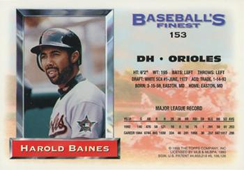 1993 Finest - Refractors #153 Harold Baines Back