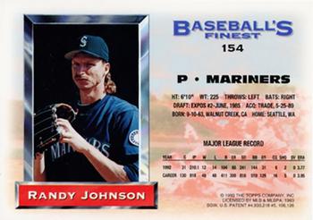 1993 Finest - Refractors #154 Randy Johnson Back