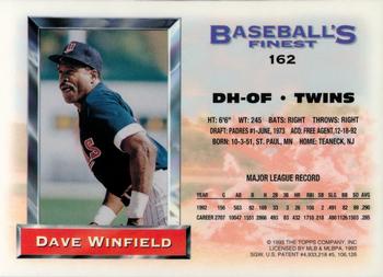 1993 Finest - Refractors #162 Dave Winfield Back