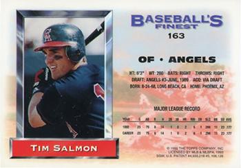 1993 Finest - Refractors #163 Tim Salmon Back