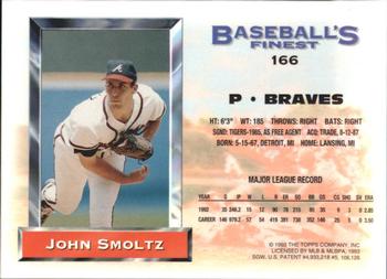 1993 Finest - Refractors #166 John Smoltz Back