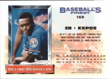 1993 Finest - Refractors #168 Delino DeShields Back