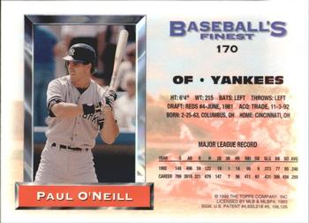 1993 Finest - Refractors #170 Paul O'Neill Back