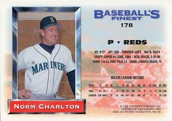 1993 Finest - Refractors #178 Norm Charlton Back
