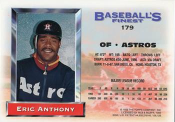 1993 Finest - Refractors #179 Eric Anthony Back