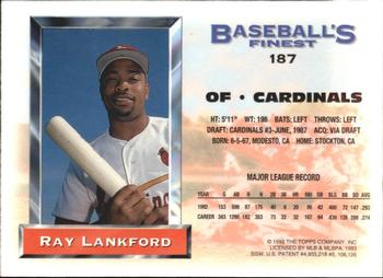1993 Finest - Refractors #187 Ray Lankford Back