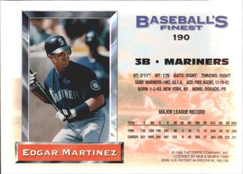 1993 Finest - Refractors #190 Edgar Martinez Back