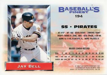 1993 Finest - Refractors #194 Jay Bell Back