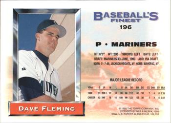 1993 Finest - Refractors #196 Dave Fleming Back