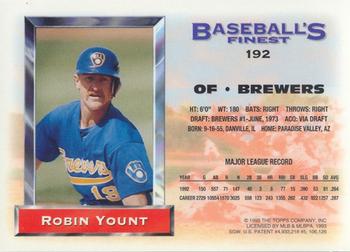 1993 Finest - Refractors #192 Robin Yount Back