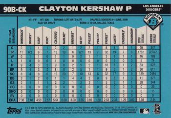 2020 Bowman - 1990 Bowman #90B-CK Clayton Kershaw Back