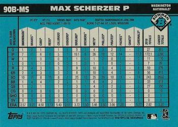 2020 Bowman - 1990 Bowman #90B-MS Max Scherzer Back