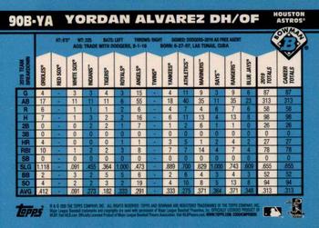2020 Bowman - 1990 Bowman #90B-YA Yordan Alvarez Back