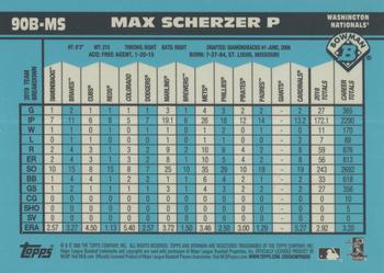 2020 Bowman - 1990 Bowman Atomic Refractor #90B-MS Max Scherzer Back