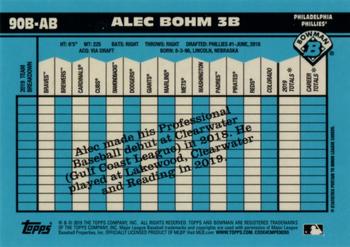 2020 Bowman - 1990 Bowman Green Refractor #90B-AB Alec Bohm Back