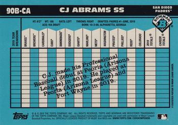 2020 Bowman - 1990 Bowman Green Refractor #90B-CA CJ Abrams Back
