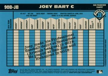 2020 Bowman - 1990 Bowman Green Refractor #90B-JB Joey Bart Back