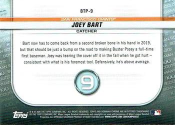 2020 Bowman - Chrome Bowman Scouts Top 100 #BTP-9 Joey Bart Back