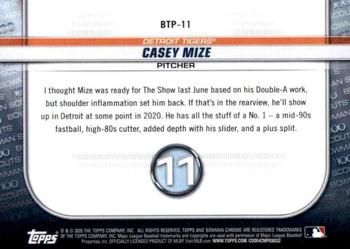 2020 Bowman - Chrome Bowman Scouts Top 100 #BTP-11 Casey Mize Back
