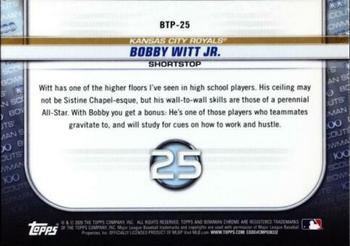 2020 Bowman - Chrome Bowman Scouts Top 100 #BTP-25 Bobby Witt Jr. Back