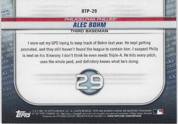 2020 Bowman - Chrome Bowman Scouts Top 100 #BTP-29 Alec Bohm Back