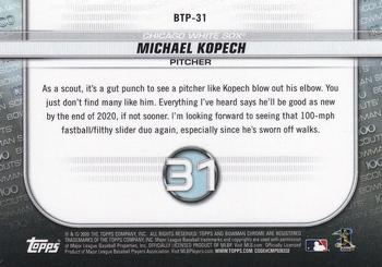 2020 Bowman - Chrome Bowman Scouts Top 100 #BTP-31 Michael Kopech Back