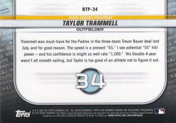 2020 Bowman - Chrome Bowman Scouts Top 100 #BTP-34 Taylor Trammell Back