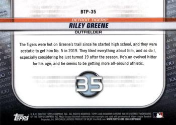 2020 Bowman - Chrome Bowman Scouts Top 100 #BTP-35 Riley Greene Back